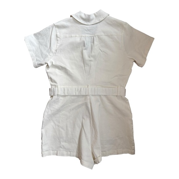 Show Me Your MUMU Outlaw Romper Denim Pearly White Women’s Size XXL - Picture 8 of 13